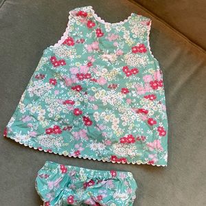 Bella Bliss Eden Floral Scallop Swing Set Like New 12m